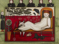 María José Romero, Cornelia la reina del desierto, óleo sobre tela, 100 x 120 cm., 2022